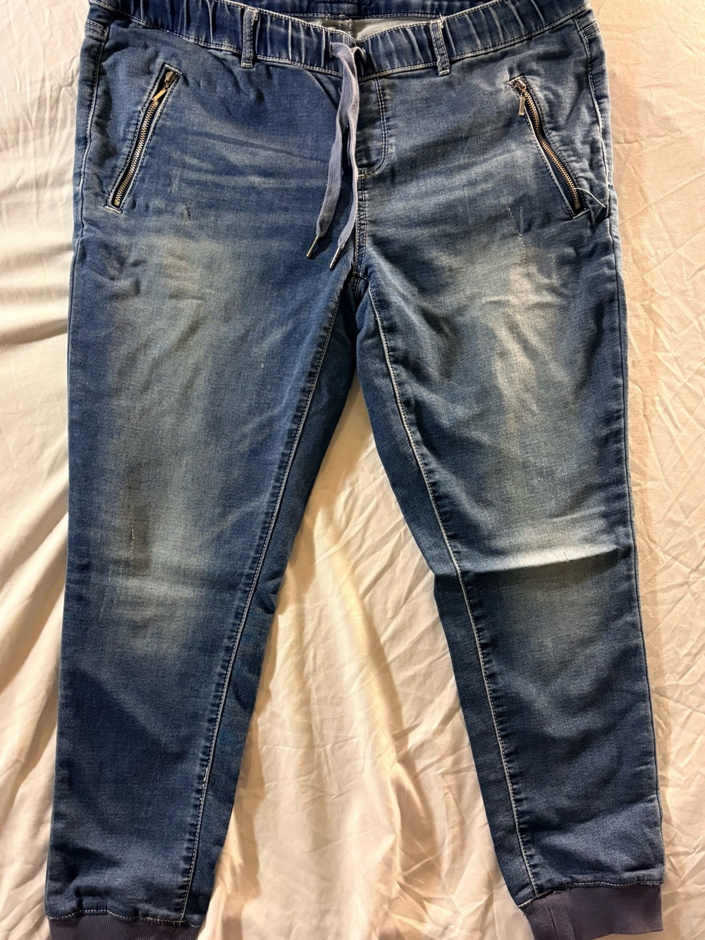Seven7 Blue Womens Ankle Jogger Jeans